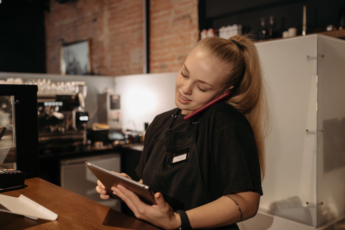 Ordering from a restaurant on a phone